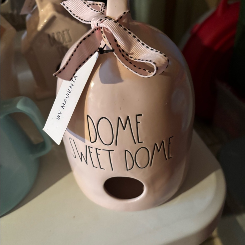 Pink Ceramic Dome with Ribbon